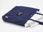Sac shopping en coton recyclé avec fermeture à pression 360 g/m2 couleur bleu marine vue détaillée