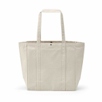 Sac shopping en coton recyclé avec fermeture à pression 360 g/m2 couleur naturel vue arrière