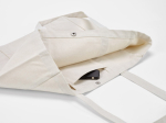 Sac shopping en coton recyclé avec fermeture à pression 360 g/m2 couleur naturel vue détaillée