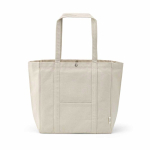 Sac shopping en coton recyclé avec fermeture à pression 360 g/m2 couleur naturel vue frontale
