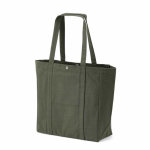 Sac shopping en coton recyclé avec fermeture à pression 360 g/m2 couleur vert militaire deuxième vue