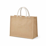 Sac de courses en jute laminé avec anses en coton 20L couleur naturel deuxième vue