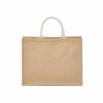 Sac de courses en jute laminé avec anses en coton 20L couleur naturel vue arrière