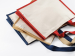 Sac de courses en coton recyclé et jute avec longues anses 300 g/m² vue détaillée
