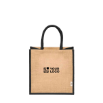 Sac de courses en jute laminé avec anses en coton 16L vue principale