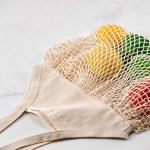 Sac de courses en maille de coton avec longues anses 180 g/m² couleur naturel vue détaillée