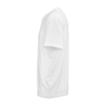 T-shirt unisexe écologique à manches courtes et col rond 140 g/m2 couleur blanc troisième vue