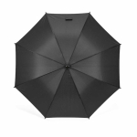Parapluie en pongé à ouverture automatique et 8 panneaux ø106 couleur noir vue frontale