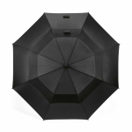 Parapluie de golf automatique en plastique recyclé résistant ø135 couleur noir vue frontale