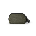 Sac banane imperméable en nylon recyclé avec poche arrière 1,5L couleur vert foncé vue frontale