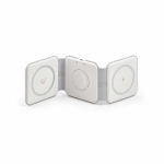 Chargeur sans fil 3 en 1 avec USB-C et charge rapide magnétique 15W couleur blanc deuxième vue