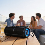 Enceinte magnétique amovible Bluetooth avec lumières, étanche 20 W couleur noir