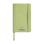 Carnet souple A5 en similicuir à élastique et pages unies couleur vert menthe