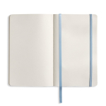 Carnet souple A5 en similicuir à élastique et pages unies couleur bleu ciel