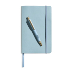 Carnet souple A5 en similicuir à élastique et pages unies couleur bleu ciel