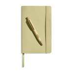 Carnet souple A5 en similicuir à élastique et pages unies couleur jaune clair