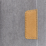 Carnet A5 en velours côtelé avec poche et porte-stylo, pages unies couleur gris clair