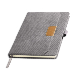 Carnet A5 en velours côtelé avec poche et porte-stylo, pages unies