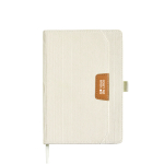 Carnet A5 en velours côtelé avec poche et porte-stylo, pages unies vue avec impression