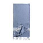 Paréo 2 en 1 en coton avec sac à dos 90 x 180 cm 180 g/m² couleur bleu marine