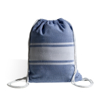 Paréo 2 en 1 en coton avec sac à dos 90 x 180 cm 180 g/m² couleur bleu marine