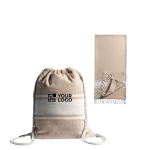 Paréo 2 en 1 en coton avec sac à dos 90 x 180 cm 180 g/m² vue avec impression