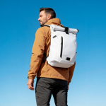 Sac à dos réfléchissant recyclé à fermeture à enroulement 15,6'' couleur blanc