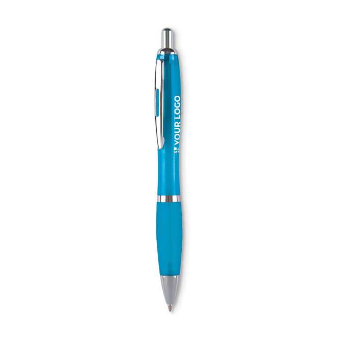 Stylo publicitaire avec finition antidérapante Encre Bleue Colors