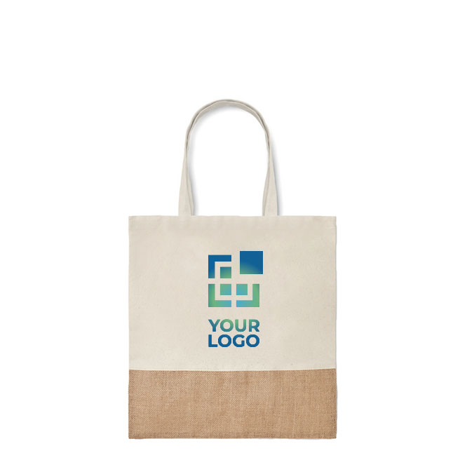 Sacs en coton avec détails en imitation jute 160 g/m2 Natural