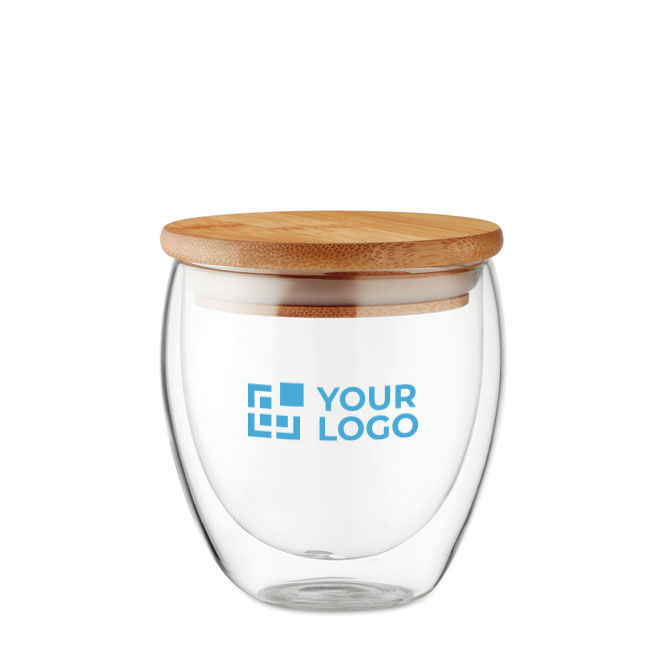 Verre en verre à double paroi avec couvercle de 250ml Vacuum Small