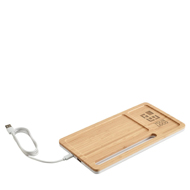 Set de table en bambou Bamboo Tidy avec chargeur sans fil Bamboo Tidy