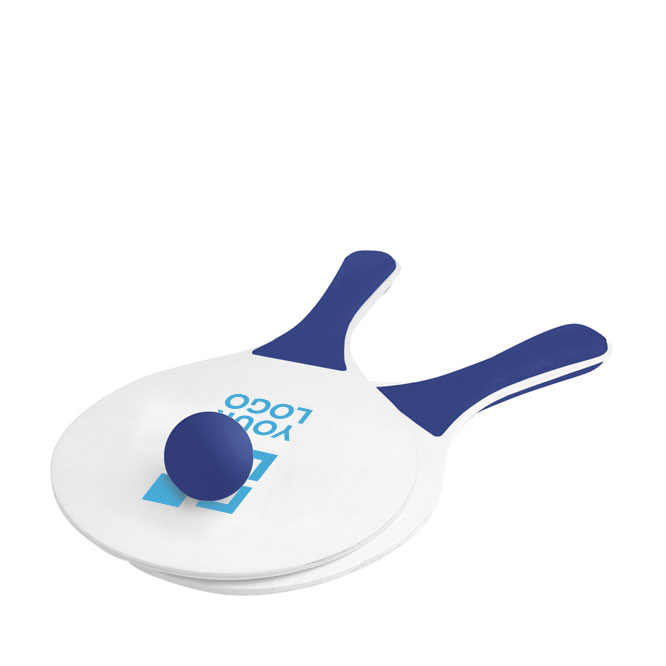 Set de tennis pour la plage composé de 2 raquettes en bois et 1 balle