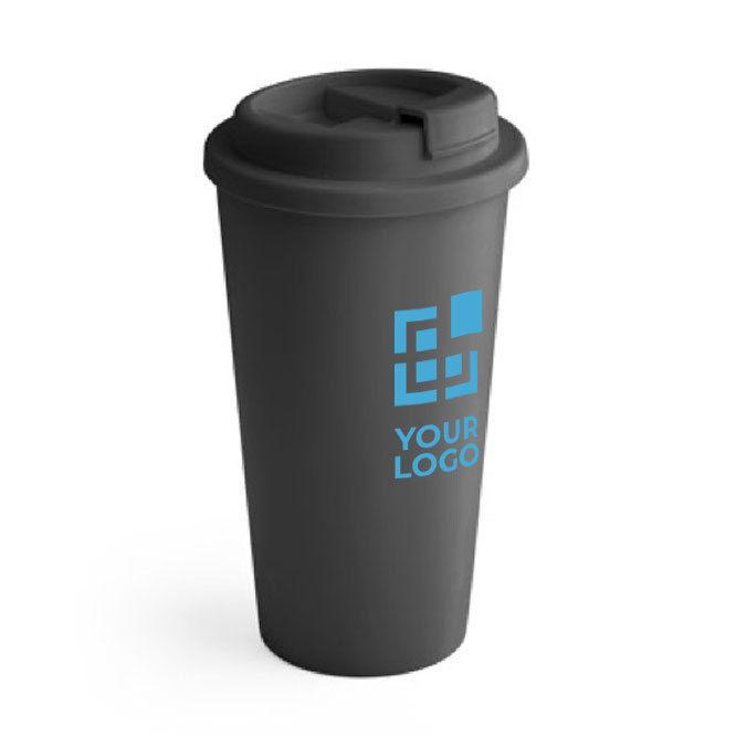 Grands mugs take away en plastique à double paroi de 500ml Large