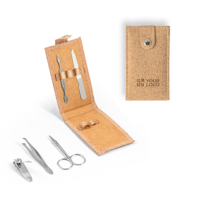 Set de manucure avec 6 outils en acier inoxydable et un étui Corkstyle