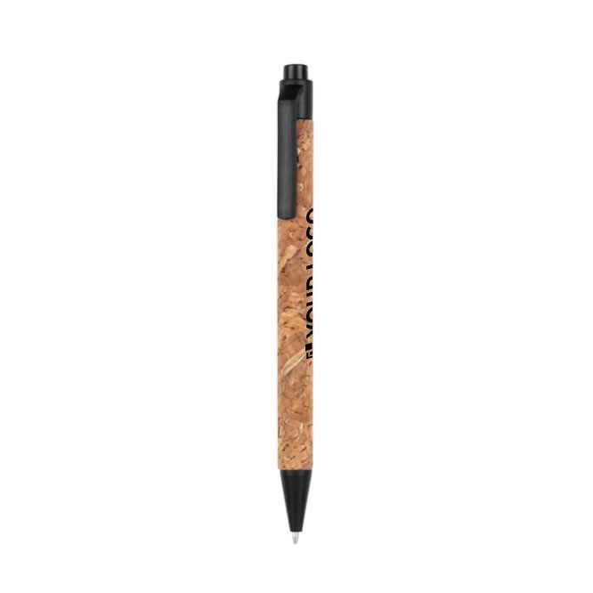 Stylo avec corps en liège et bouton poussoir à encre bleue Suber