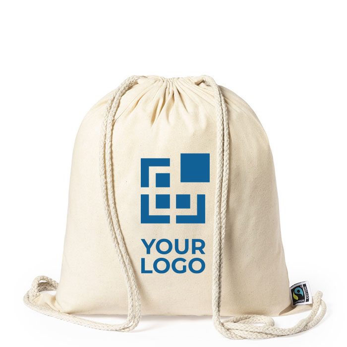 Sac cordon publicitaire en coton 180 g/m2 9 kg Thin FairTrade