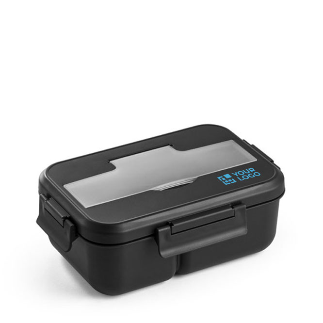 Lunch box en PP à deux niveaux et set de couverts All-in-one