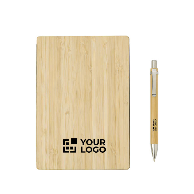 Carnet durable en bambou avec stylo A5 pages lignées EcoBamboo