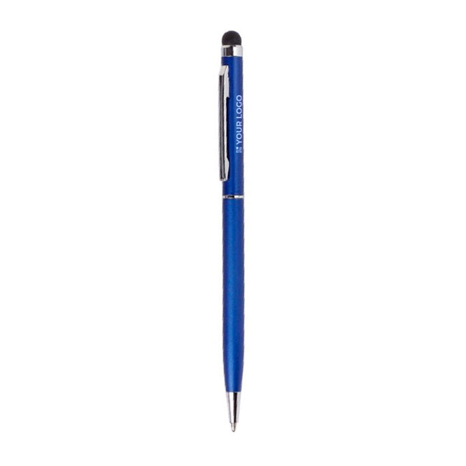 Stylo fin avec pointe tactile, couleur chromée, encre bleue Vip Thin