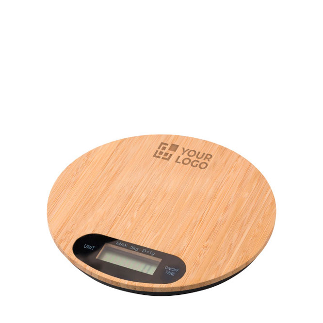 Balance de cuisine ronde personnalisée en bambou jusqu'à 5kg Bamboo