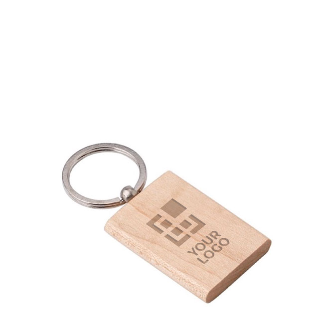 Porte-clés de merchandising rectangulaire en bois Rectwood