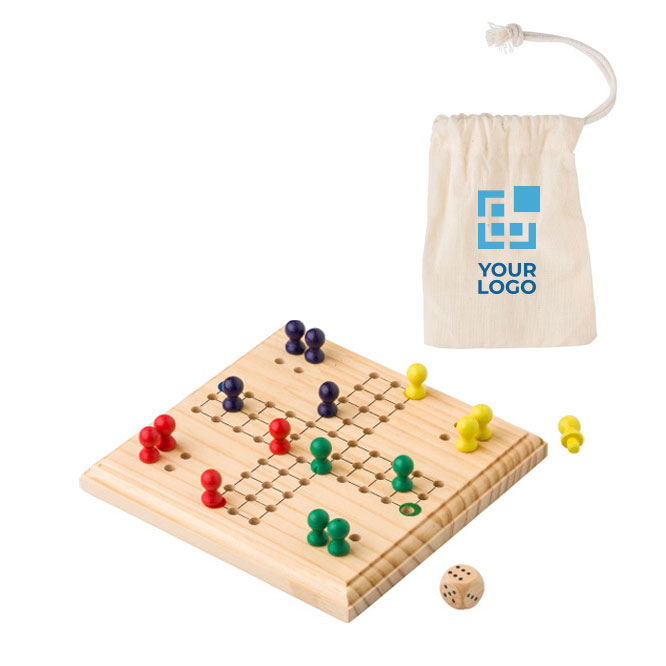 Jeu de voyage en bois dans une pochette en coton à offrir Smart