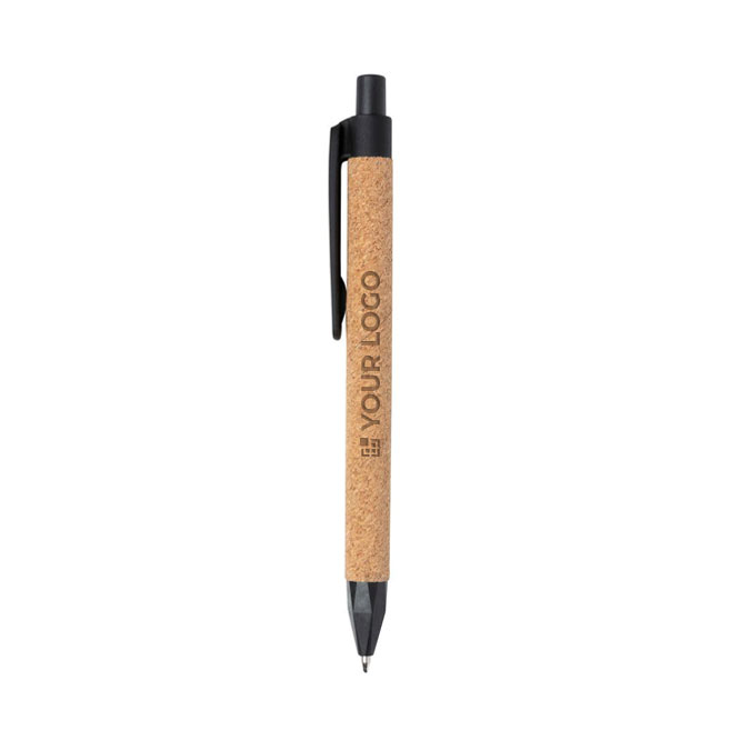 Stylo écologique personnalisable avec encre bleue en fibre de paille