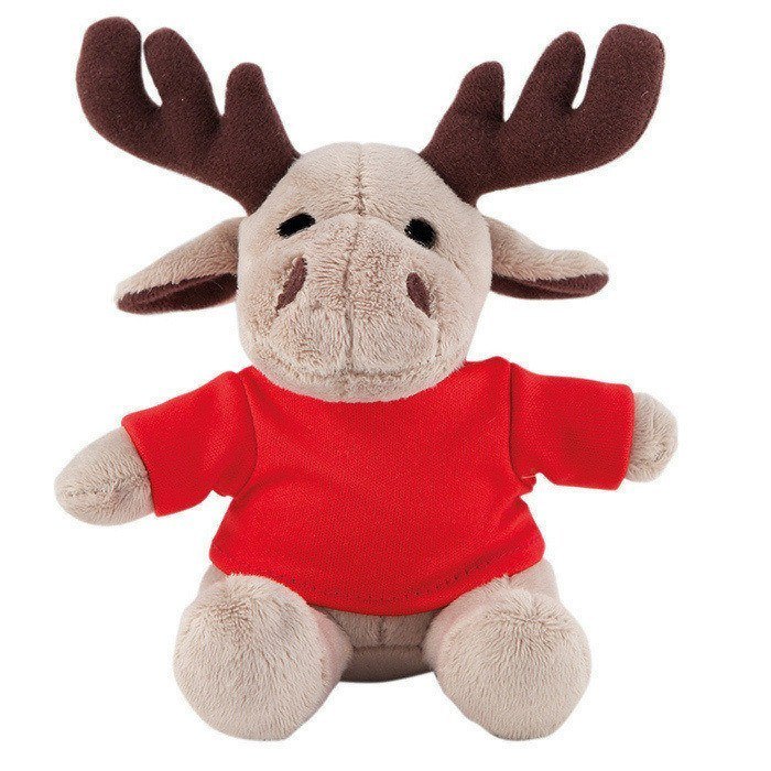 Renne en peluche personnalisé avec t-shirt pour logo Rudolph