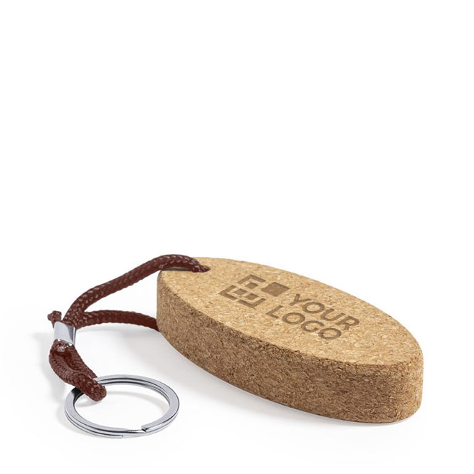 Porte-clés flottant personnalisé en liège de forme ovale Cork