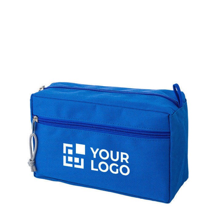 Trousse de toilette recyclée personnalisée à double zip RPET Essential