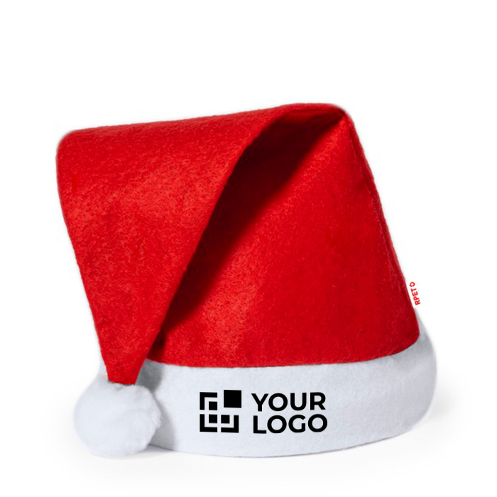 Bonnet de Père Noël classique en RPET personnalisé avec logo Santa