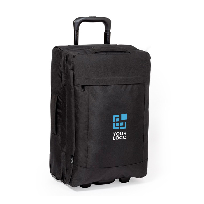 Valise publicitaire RPET 600D avec base rigide et double compartiment