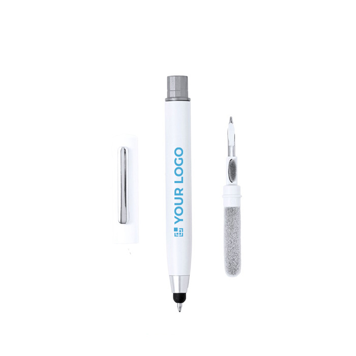Stylo avec stylet et kit de nettoyage pour écouteurs encre bleue