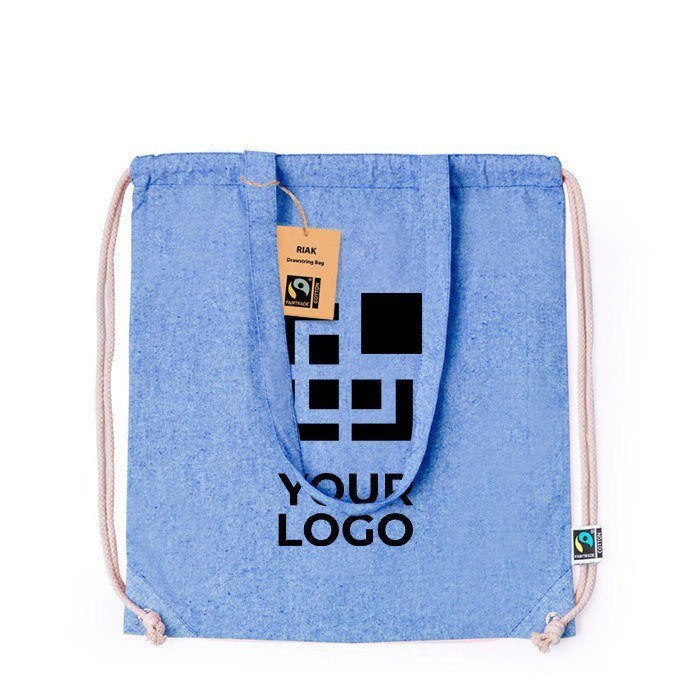 Sac ficelle et à dos 2-en-1 en coton Fairtrade 140g/m²